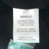 IRO Ashville Motorcycle Jacket Dark Gray Distressed Leather Size 1