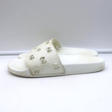 Gucci Pursuit Cutout GG Pool Slides White Rubber Size 37