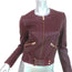 IRO Broome Collarless Leather Jacket Burgundy Size 34 NEW