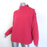 Yves Salomon Buttoned Turtleneck Sweater Fuchsia Wool-Cashmere Size Medium