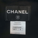 Chanel metallic-embroidered shearling bomber jacket in black and purple, authentic pre-owned luxury piece