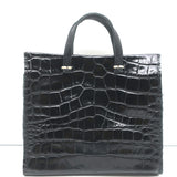 Clare V. Simple Tote Bebe Black Croc-Embossed Leather Mini Crossbody Bag NEW