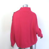 Yves Salomon Buttoned Turtleneck Sweater Fuchsia Wool-Cashmere Size Medium