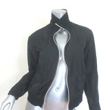 Prada Linea Rossa nylon zip-up jacket in black with graphic patch embellishments, authentic pre-owned