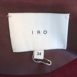 IRO Broome Collarless Leather Jacket Burgundy Size 34 NEW