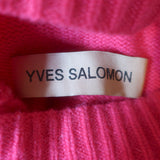 Yves Salomon Buttoned Turtleneck Sweater Fuchsia Wool-Cashmere Size Medium