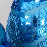 Dundas Nirvana Lace-Up Side Sequin Mini Dress Blue Size 40