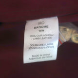 IRO Broome Collarless Leather Jacket Burgundy Size 34 NEW