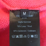 Yves Salomon Buttoned Turtleneck Sweater Fuchsia Wool-Cashmere Size Medium