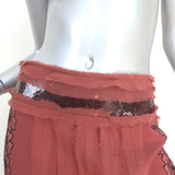 Bottega Veneta Sequined Skirt Dark Pink Embroidered Crepe Size 40