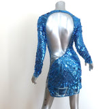 Dundas Nirvana Lace-Up Side Sequin Mini Dress Blue Size 40