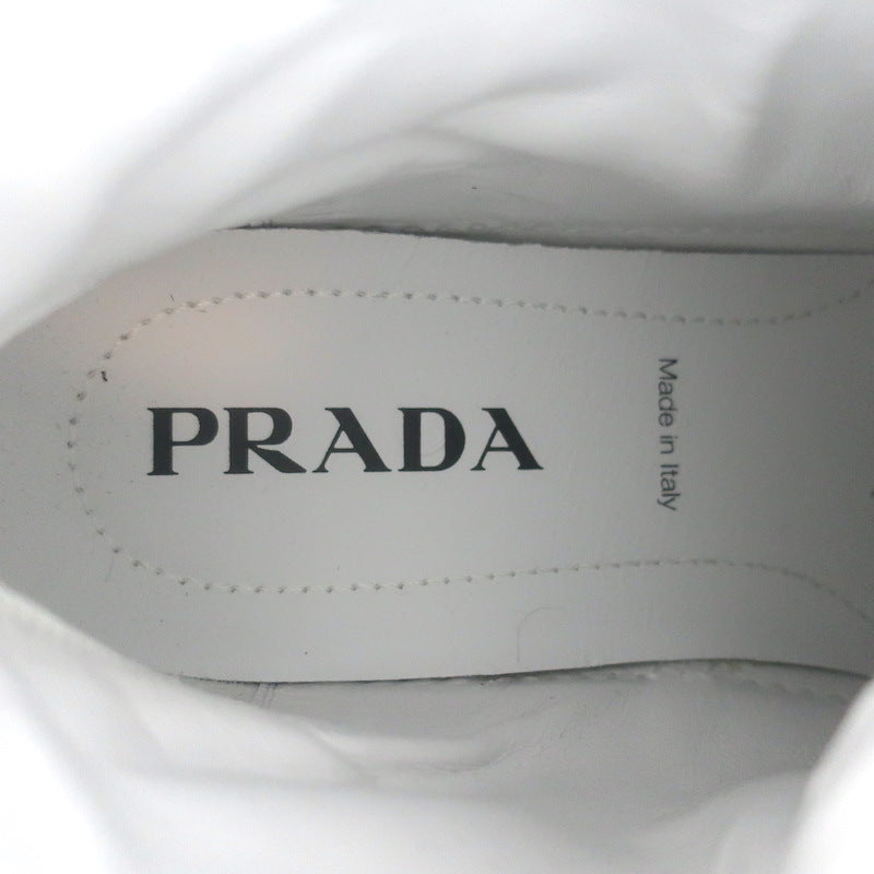 Prada Wheel Pouch Re-Nylon High Top Sneakers White Size 38.5