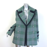 Zimmermann Double Breasted Prince of Wales Check Coat Green Size 3