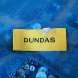 Dundas Nirvana Lace-Up Side Sequin Mini Dress Blue Size 40