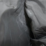 Prada Linea Rossa black nylon zip-up jacket with graphic patch embellishments, pre-owned, authentic luxury.