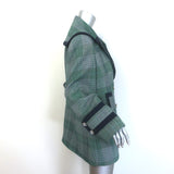 Zimmermann Double Breasted Prince of Wales Check Coat Green Size 3