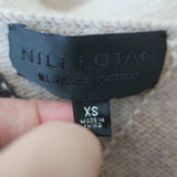 Nili Lotan Sofhie Argyle Cardigan Brown Wool Size Extra Small V-Neck Sweater