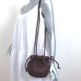 Clare V. Emma Drawstring Bucket Bag Plum Leather Mini Crossbody NEW