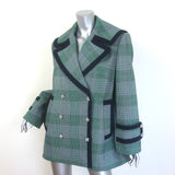 Zimmermann Double Breasted Prince of Wales Check Coat Green Size 3