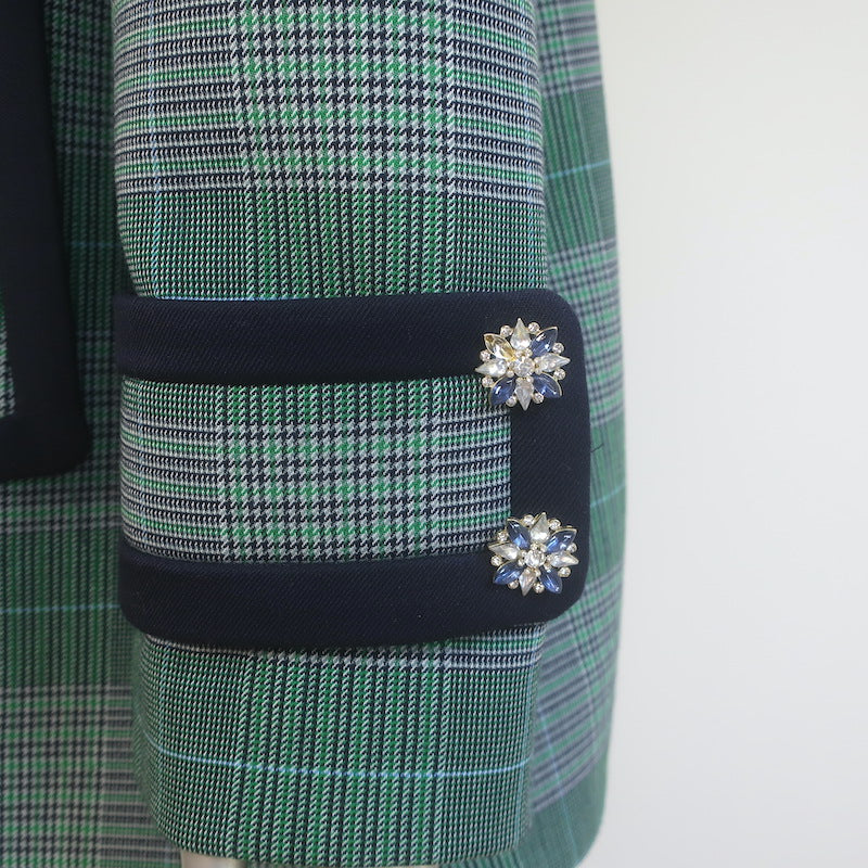 Zimmermann Double Breasted Prince of Wales Check Coat Green Size 3