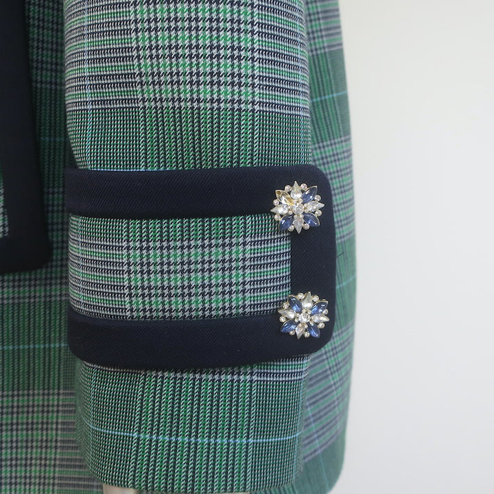 Zimmermann Double Breasted Prince of Wales Check Coat Green Size 3
