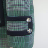 Zimmermann Double Breasted Prince of Wales Check Coat Green Size 3