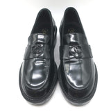 Chanel 24K Heart CC Quilted-Platform Loafers Black Shiny Leather Size 37.5