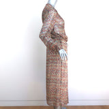 Isabel Marant Etoile Midi Dress Baphir Pleated Multicolor Printed Silk Size 36