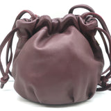 Clare V. Emma Drawstring Bucket Bag Plum Leather Mini Crossbody NEW