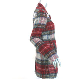 L'Agence Martine Zip-Front Coat Red Wool-Blend Plaid Size Small NEW