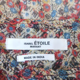 Isabel Marant Etoile Midi Dress Baphir Pleated Multicolor Printed Silk Size 36
