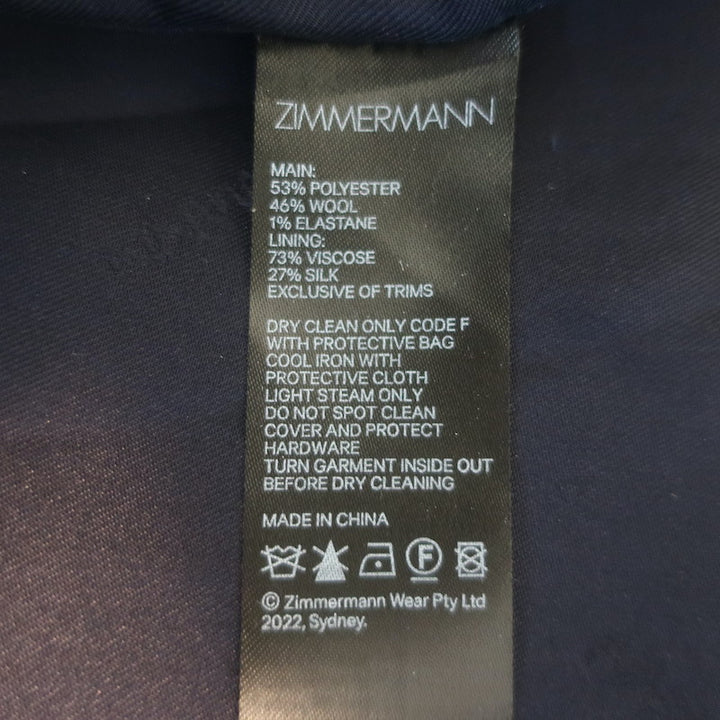 Zimmermann Double Breasted Prince of Wales Check Coat Green Size 3