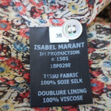 Isabel Marant Etoile Midi Dress Baphir Pleated Multicolor Printed Silk Size 36