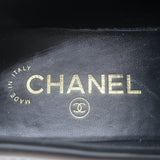 Chanel 24K Heart CC Quilted-Platform Loafers Black Shiny Leather Size 37.5