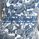 Agua by Agua Bendita Lima Maxi Dress Blue Dragonfly Print Linen Size Small NEW