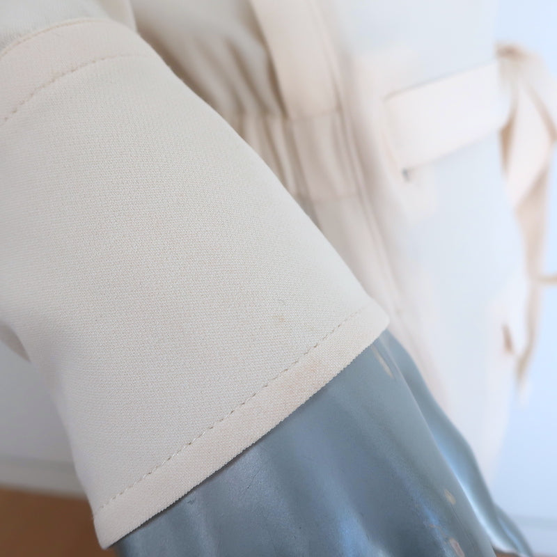 Helmut Lang Long Sleeve Jumpsuit Ivory Crepe Size Medium
