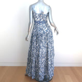 Agua by Agua Bendita Lima Maxi Dress Blue Dragonfly Print Linen Size Small NEW