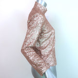 Anine Bing Sequined Mock Neck Top Rose Gold Size Small NEW