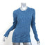 Tibi Long Sleeve Top Blue Printed Combed Cotton Size Medium Crewneck Pullover