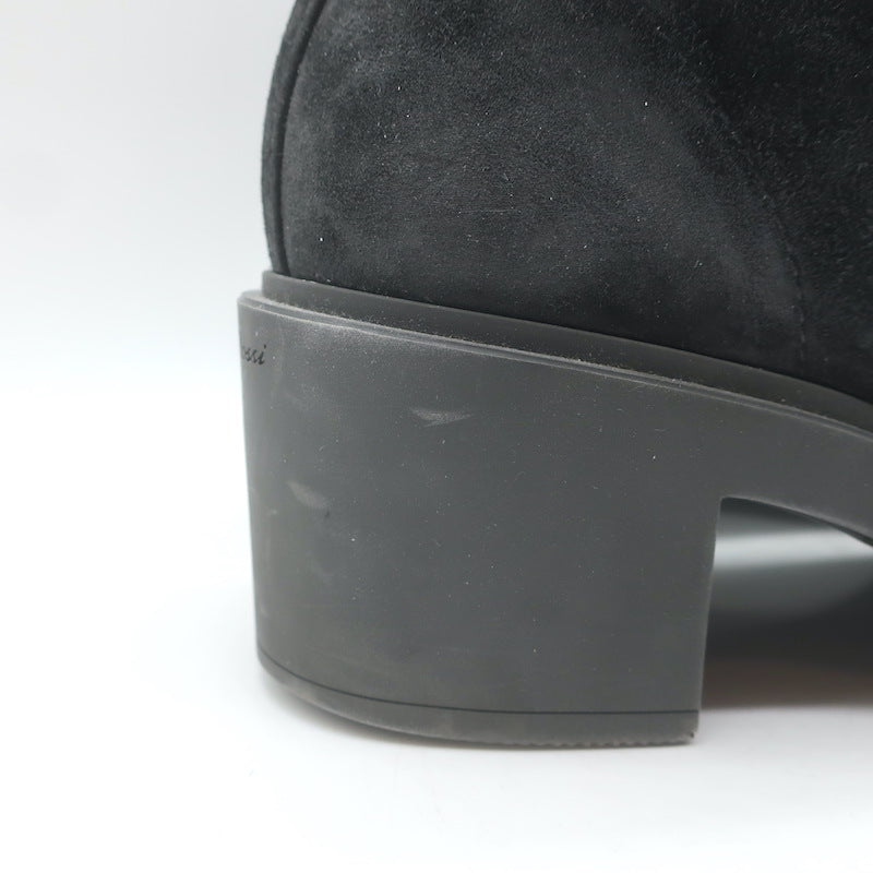 Gianvito Rossi Foster Lace-Up Combat Boots Charcoal Suede Size 37.5