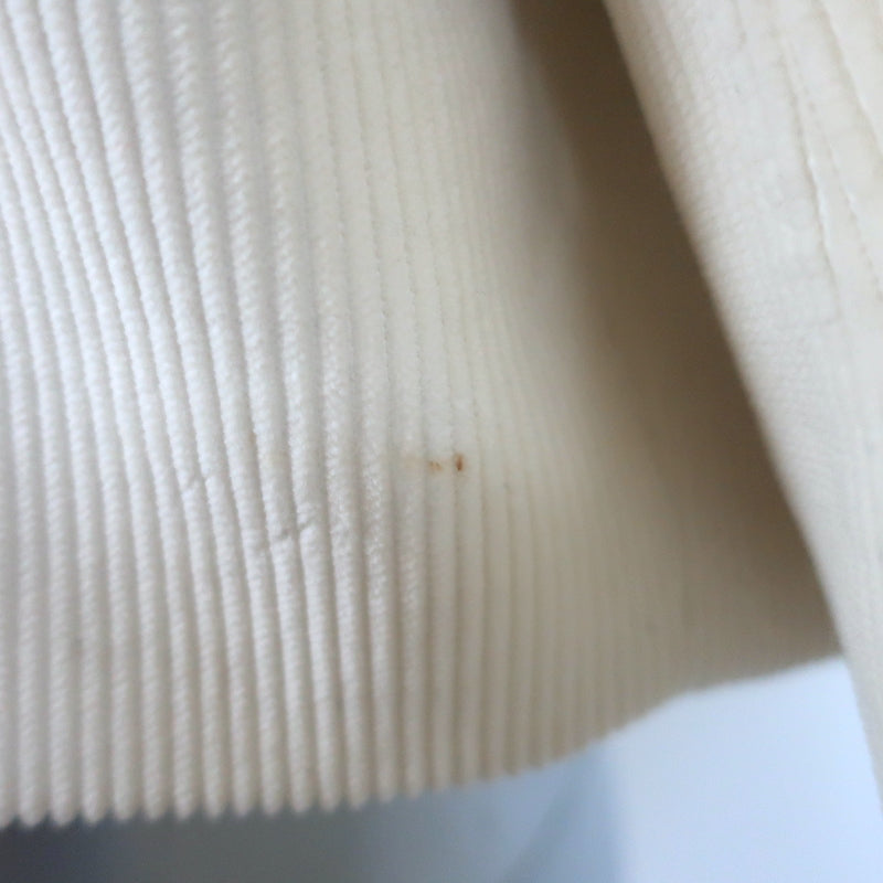 Khaite Flinn cropped corduroy jacket with cream faux-fur collar, authentic pre-owned