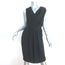 Lanvin Cowl Neck Sleeveless Dress Black Draped Crepe Size 42