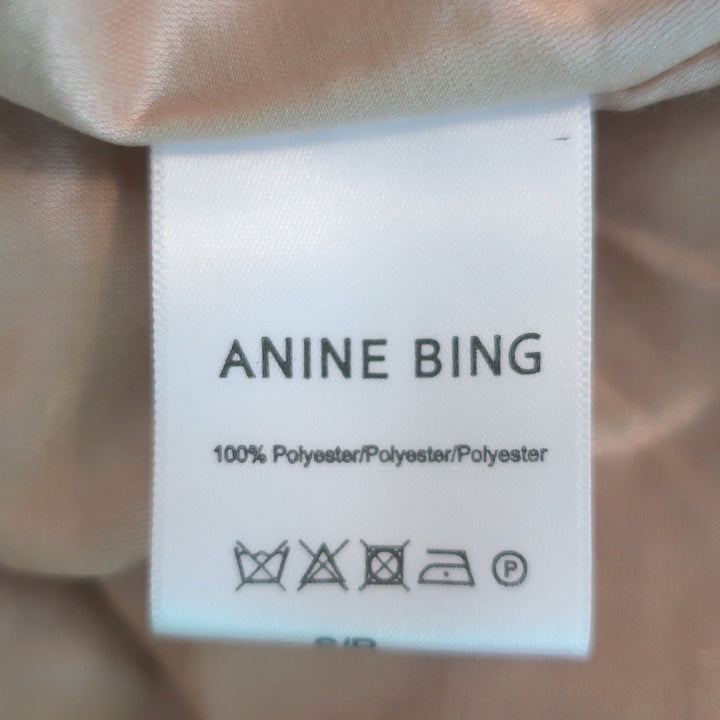 Anine Bing Sequined Mock Neck Top Rose Gold Size Small NEW