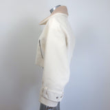 Khaite Flinn cropped corduroy jacket with cream faux-fur collar, authentic pre-owned, gently worn