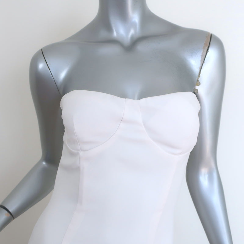 MONOT Tube Slit Dress White Crepe Size 2 Strapless Maxi Dress