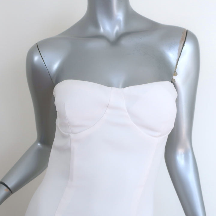 MONOT Tube Slit Dress White Crepe Size 2 Strapless Maxi Dress