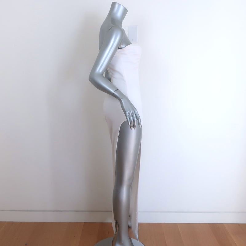 MONOT Tube Slit Dress White Crepe Size 2 Strapless Maxi Dress