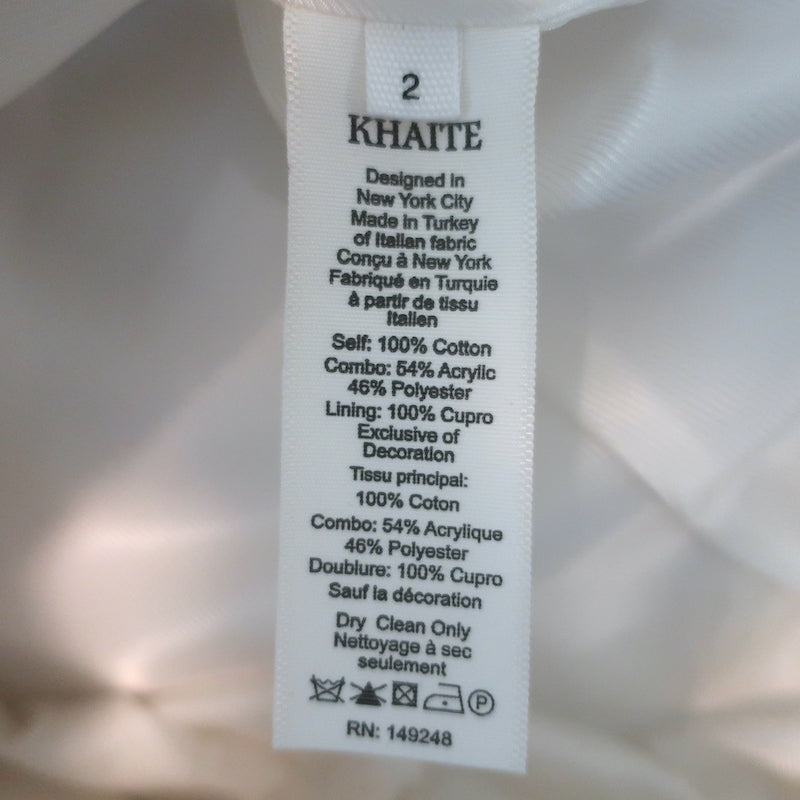 Khaite Flinn cropped corduroy jacket with faux fur collar in cream, size 2, authentic pre-owned luxury, gently worn