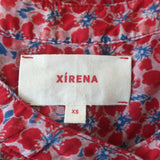 Xirena Bria Flutter Sleeve Top Red Floral Print Cotton-Silk Size Extra Small