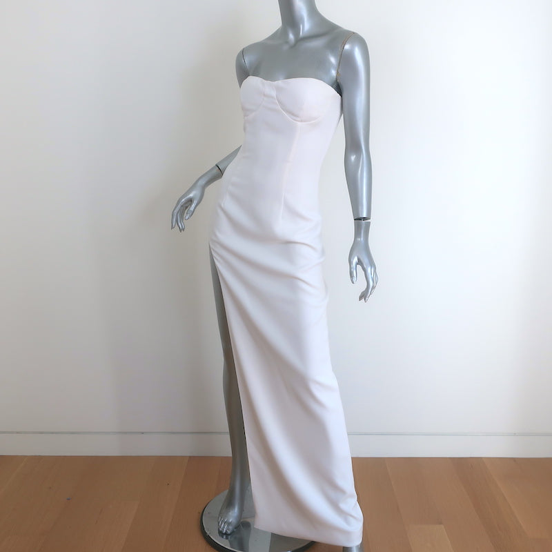 MONOT Tube Slit Dress White Crepe Size 2 Strapless Maxi Dress